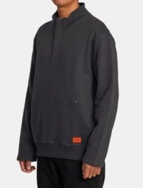 RVCA Charcoal Quarter-Zip Pullover Shirt - Size M